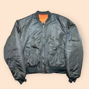 Vintage MA-1 Flight Jacket Brown Men’s 5XL USAF Military Vtg Fox Outdoor